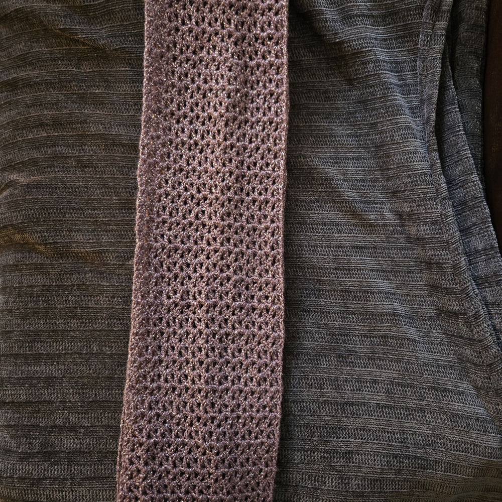 Purple Glitter Crochet Scarf - Picture 3 of 7